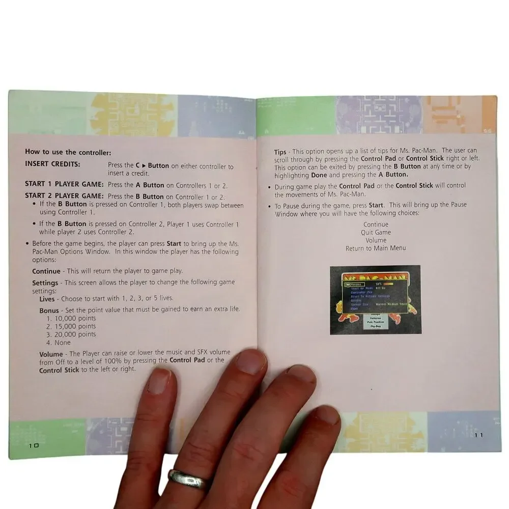Namco Museum Pac Man Ms Pac-Man Galaga Dig Dug Nintendo 64 N64 Instruction Book